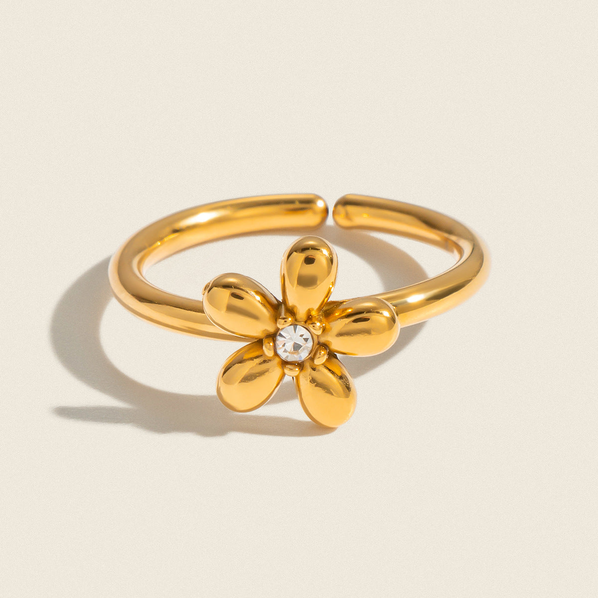 Anello Placcato Oro 18k in Acciaio Inossidabile