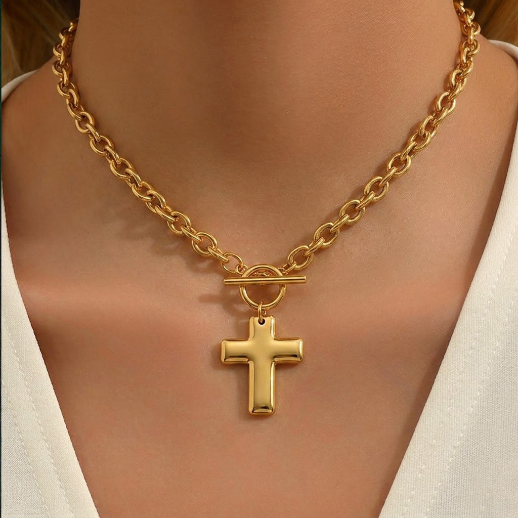 Collana Pendente a Croce in Titanio