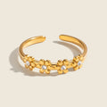 Anello Floreale con Strass in Titanio