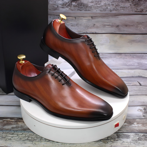 Italian Carved Leather Shoes Handmade Goodyear Leather Shoes Men | FINDRAGUS