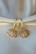 24 Karats Sea Shell Cubic Zirconia Hoops | FINDRAGUS