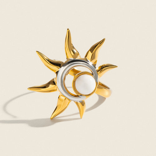 Anello Color-block Design Ricercato